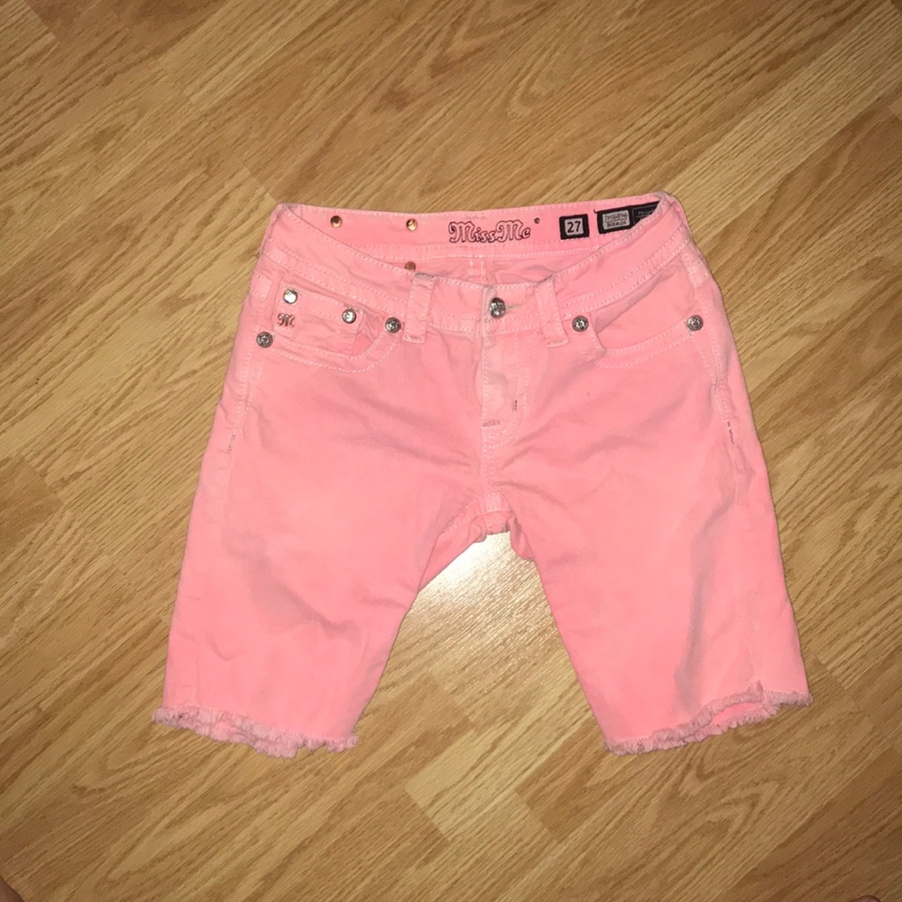 Pink Miss Me Bedazzled Jean Shorts